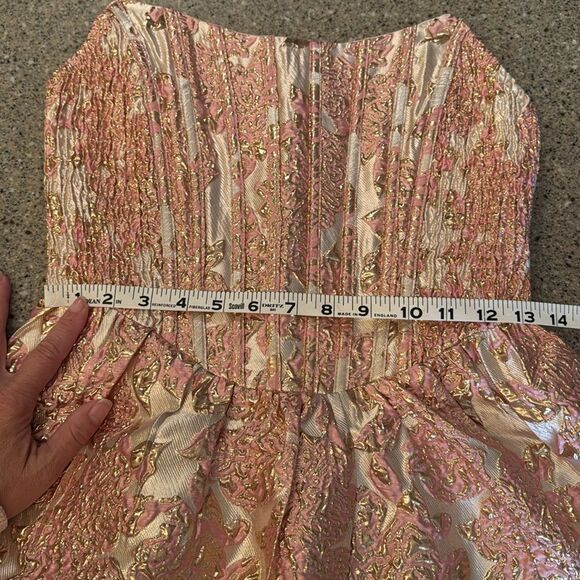 STORIA Mae Strapless Jacquard Corset Babydoll Mini Dress *NEW* - Picture 9 of 12